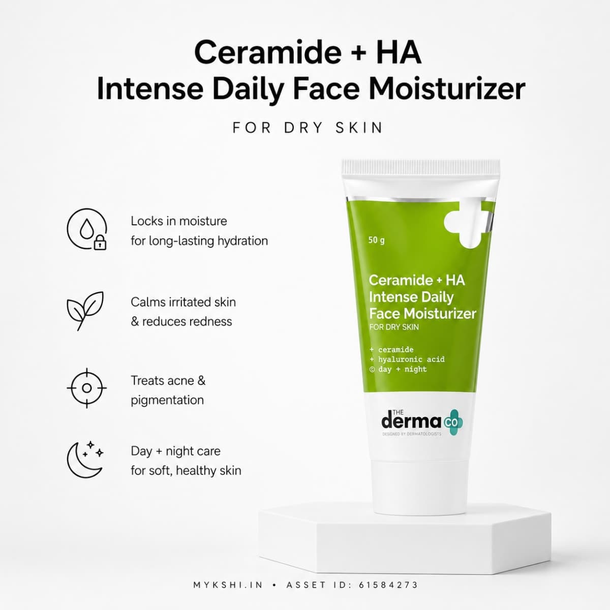 The Derma Co Ceramide + HA Intense Daily Face Moisturizer 50gm