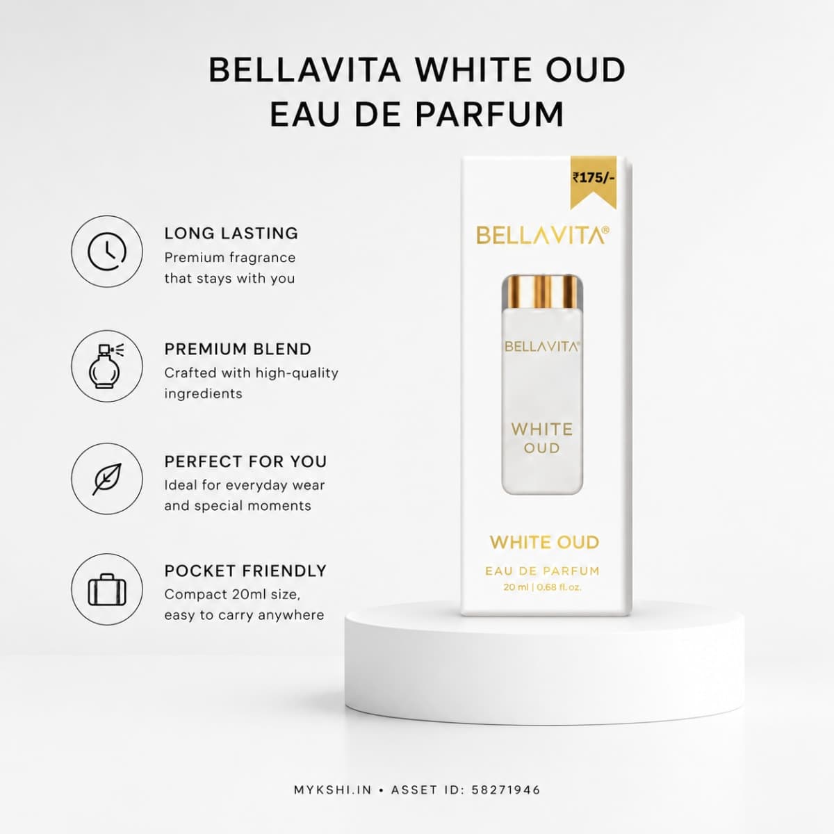 BELLAVITA WHITE OUD EAU DE PARFUM - 20 ml 0.68 fl.oz