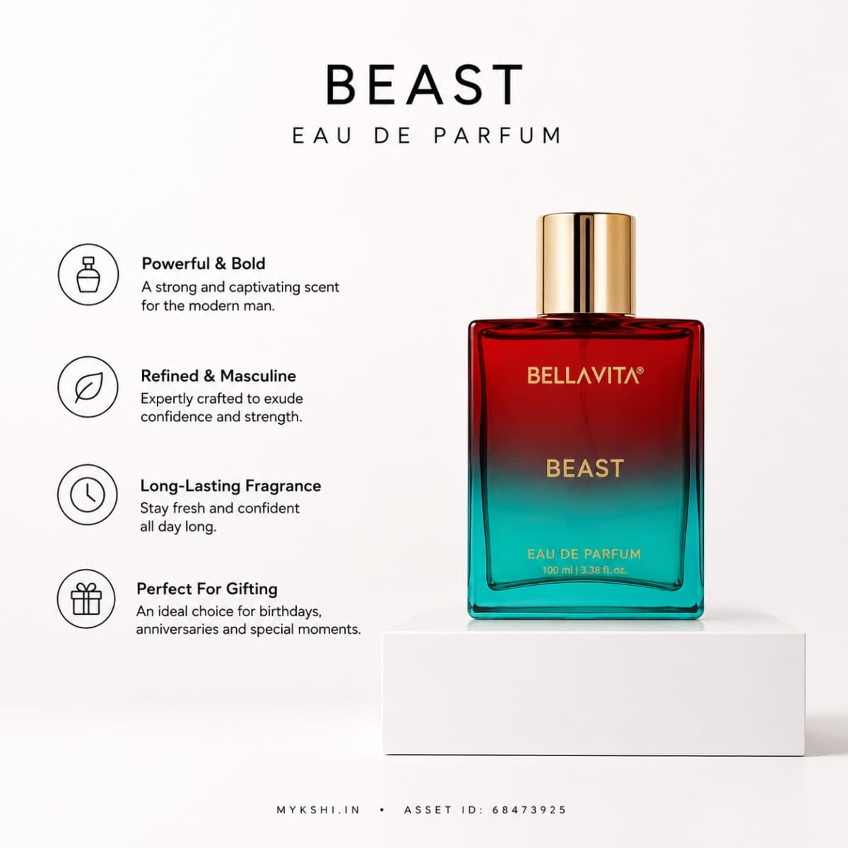 BELLAVITA BEAST EAU DE PARFUM - 100 ml 3.38 fl.oz
