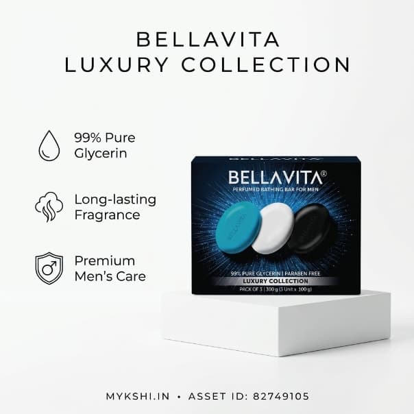 BELLAVITA Perfumed Bathing Bar For Men (Pack of 3) CEO Man Soap, SKAI Aquatic Soap, White Oud Soap
