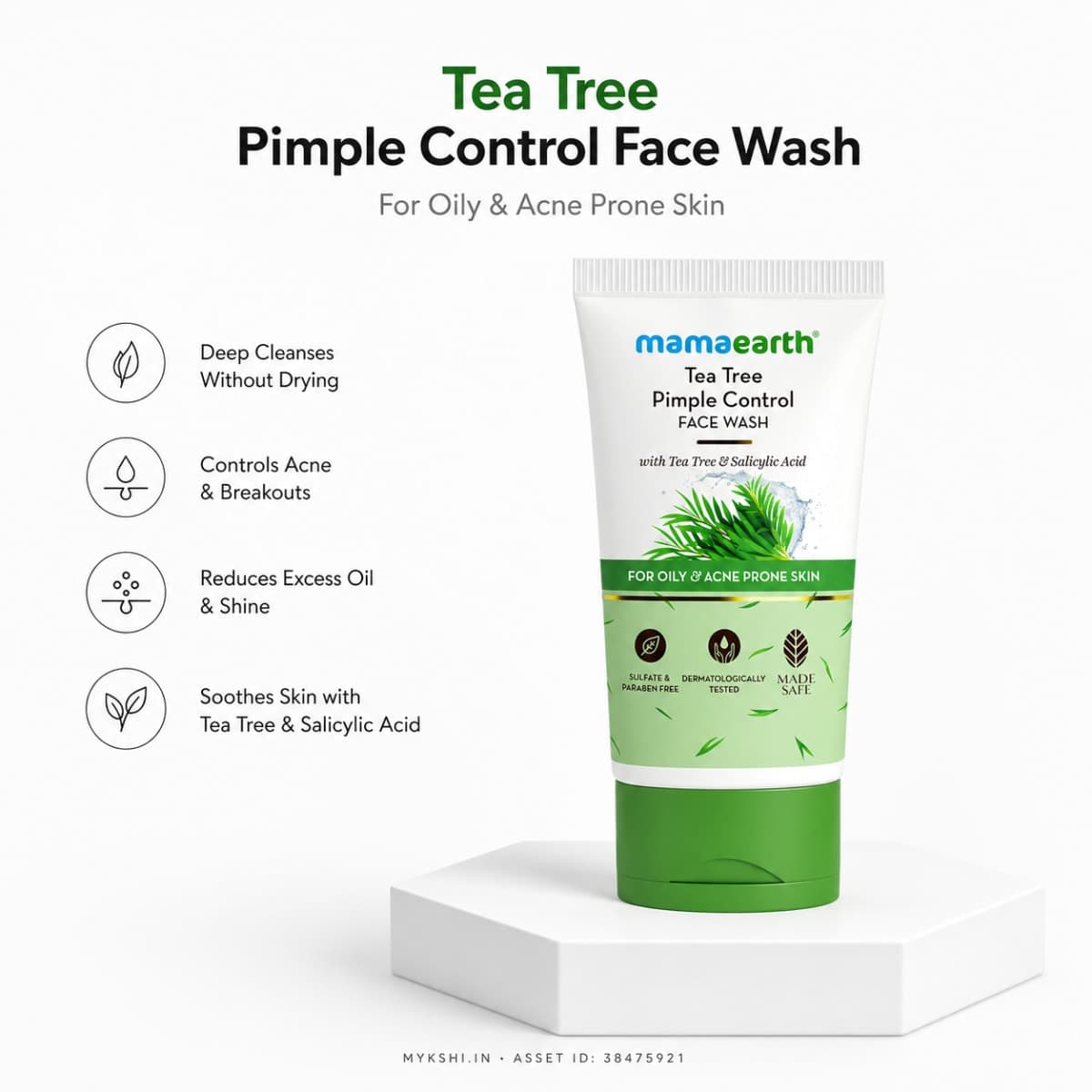Mamaearth Tea Tree Pimple Control Face Wash with Tea Tree & Salicylic for Oily & Acne-Prone Skin
