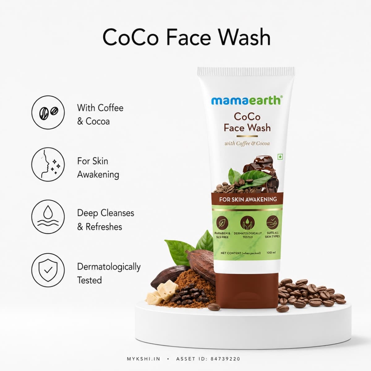 Mamaearth CoCo Face Wash with Coffee and Cocoa for Skin Awakening - 100ml