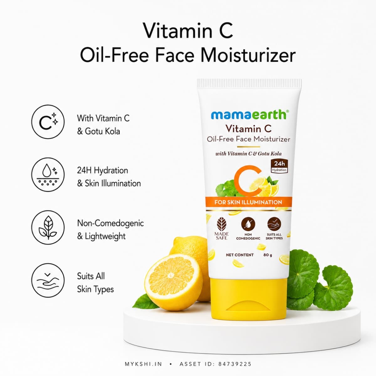 Mamaearth Vitamin C Ultra Light Gel Oil-Free Moisturizer with Vitamin C and Aloe Vera Water for Glowing Hydration