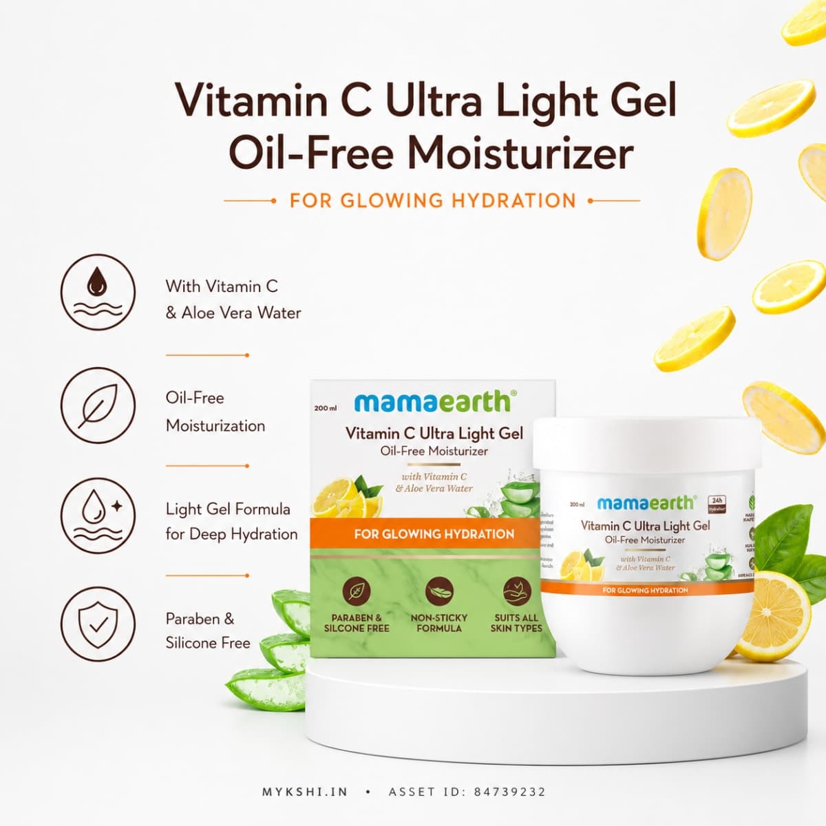 Mamaearth Vitamin C Oil-Free Moisturizer For Face with Vitamin C and Gotu Kola for Skin Illumination 