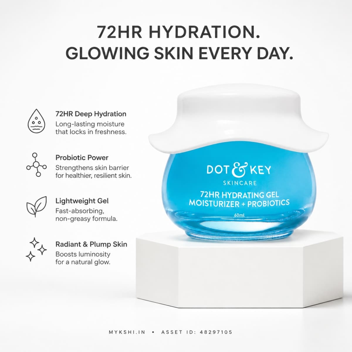 Dot & Key 72HR Hydrating Gel Moisturizer + Probiotics - 60 ML