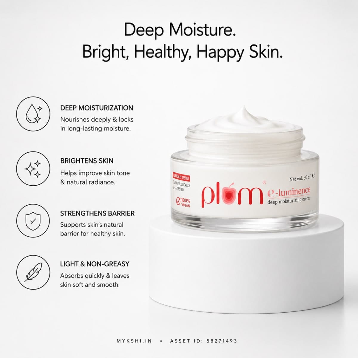 Plum E-Luminence Deep Moisturizing Cream For Dry Skin - 50 ml