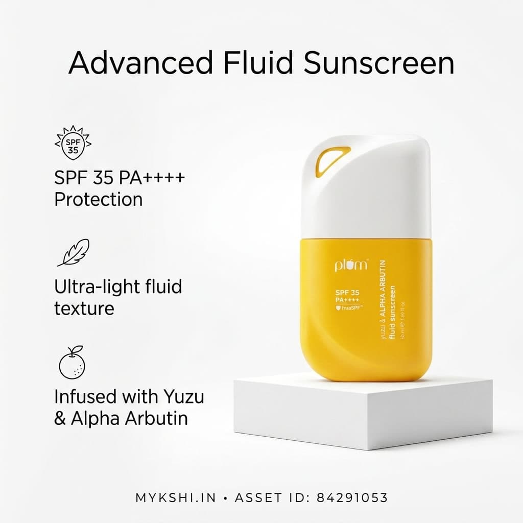 Plum Yuzu & Alpha Arbutin Weightless Fluid Sunscreen 35 PA++++ - 50 gm