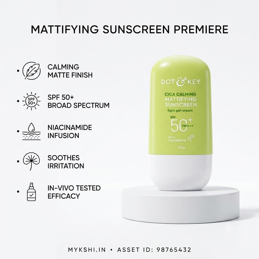 Dot & Key Cica + Niacinamide Sunscreen, In-Vivo Tested SPF 50+ PA++++