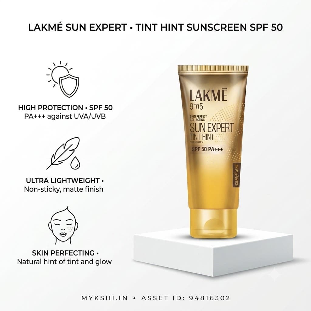 Lakme Lakmē Sun Expert Tinted Sunscreen SPF 50 PA +++ Broad spectrum UVA/B protection Blue light protection No White Cast for all dry, oily, normal skin Matte Finish 50ml 