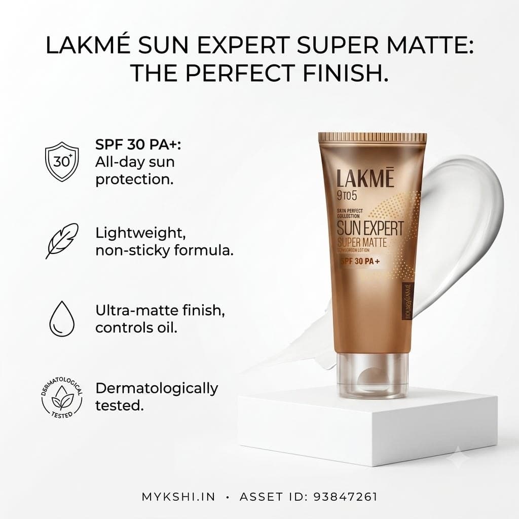    Lakmē Matte Sunscreen SPF 30 PA++, Niacinamide|UVA/B Protection|For Normal To Oily Skin 50ml