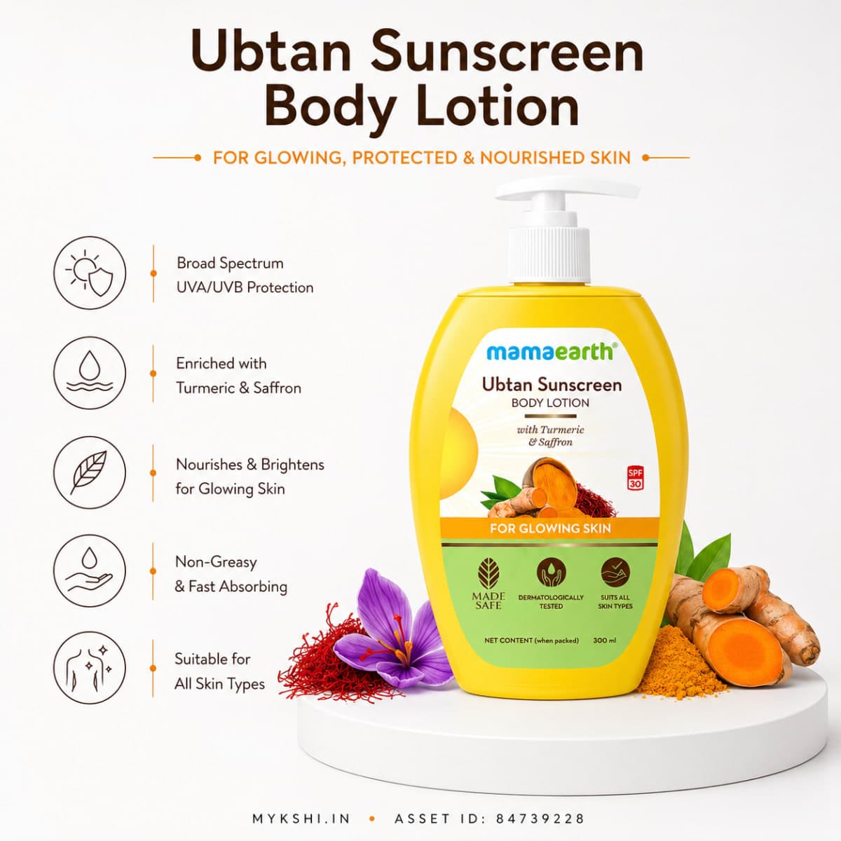 Mamaearth Sunscreen Body Lotion SPF 30 | Ubtan