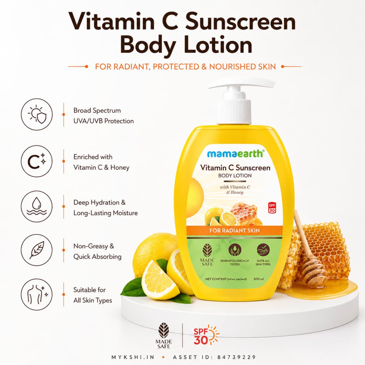 Mamaearth Sunscreen Body Lotion with SPF 30 | Vitamin C