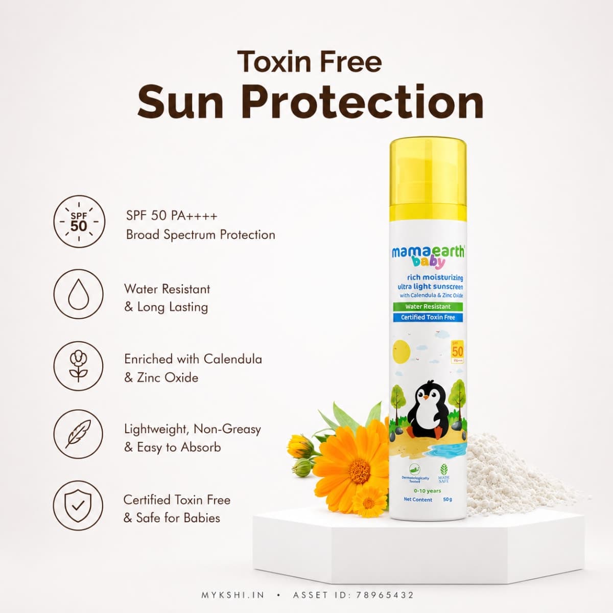 Mamaearth Baby Rich Moisturizing Ultra Light Sunscreen - 50g