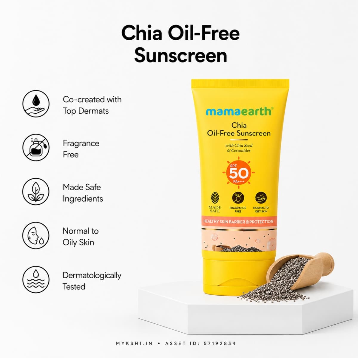 Mamaearth Chia Oil-Free Sunscreen SPF 50 PA++++ 50g