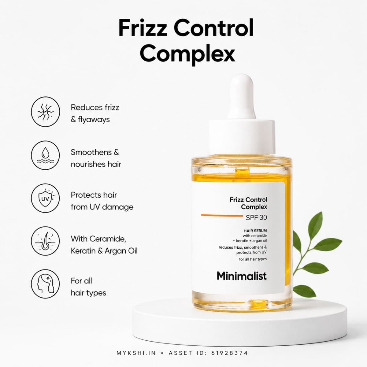 Minimalist Frizz Control Complex SPF 30 Hair Serum