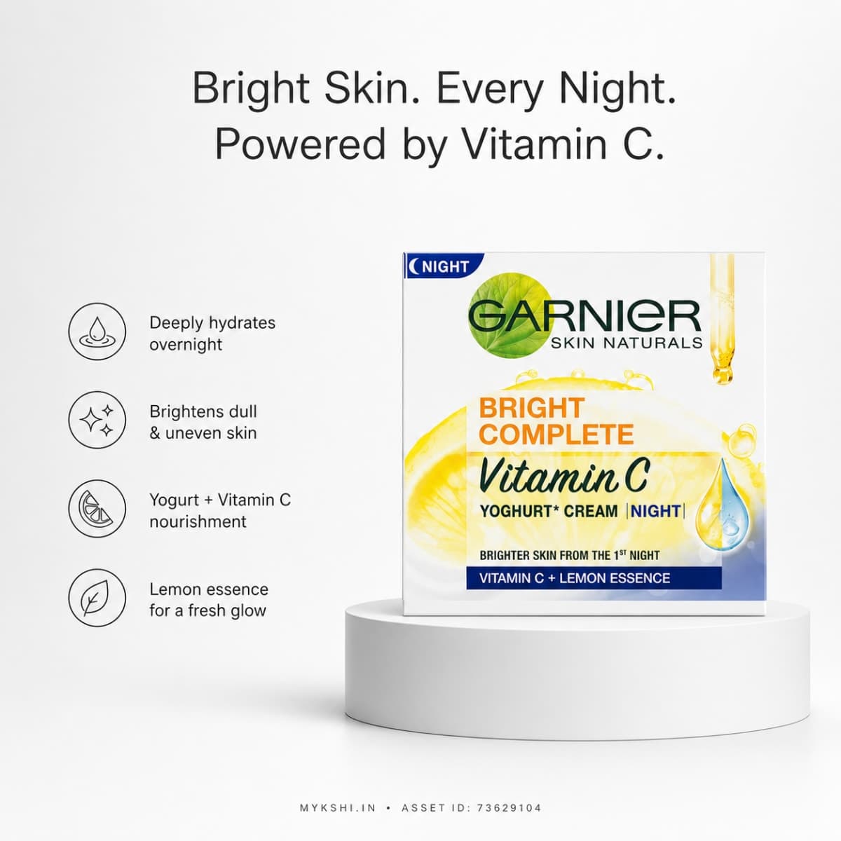 Garnier Bright Complete Vitamin C Yoghurt Night Cream - 40g