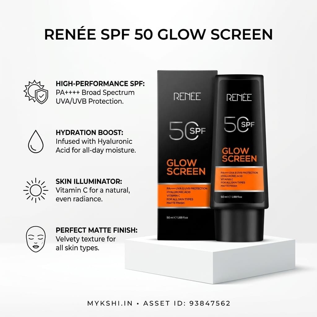 RENEE Glowscreen SPF 50 Sunscreen Cream, 50 ml
