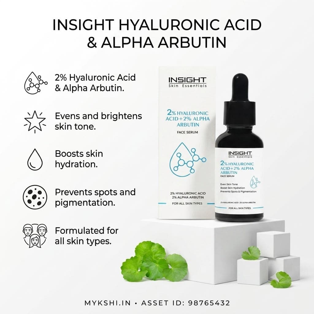 INSIGHT 2% Hyaluronic Acid + 2% Alpha Arbutin Face Serum