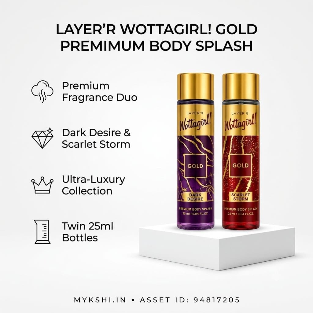 Wottagirl Gold Body Splash Combo (Dark Desire & Scarlet Storm) - 25ml x 2