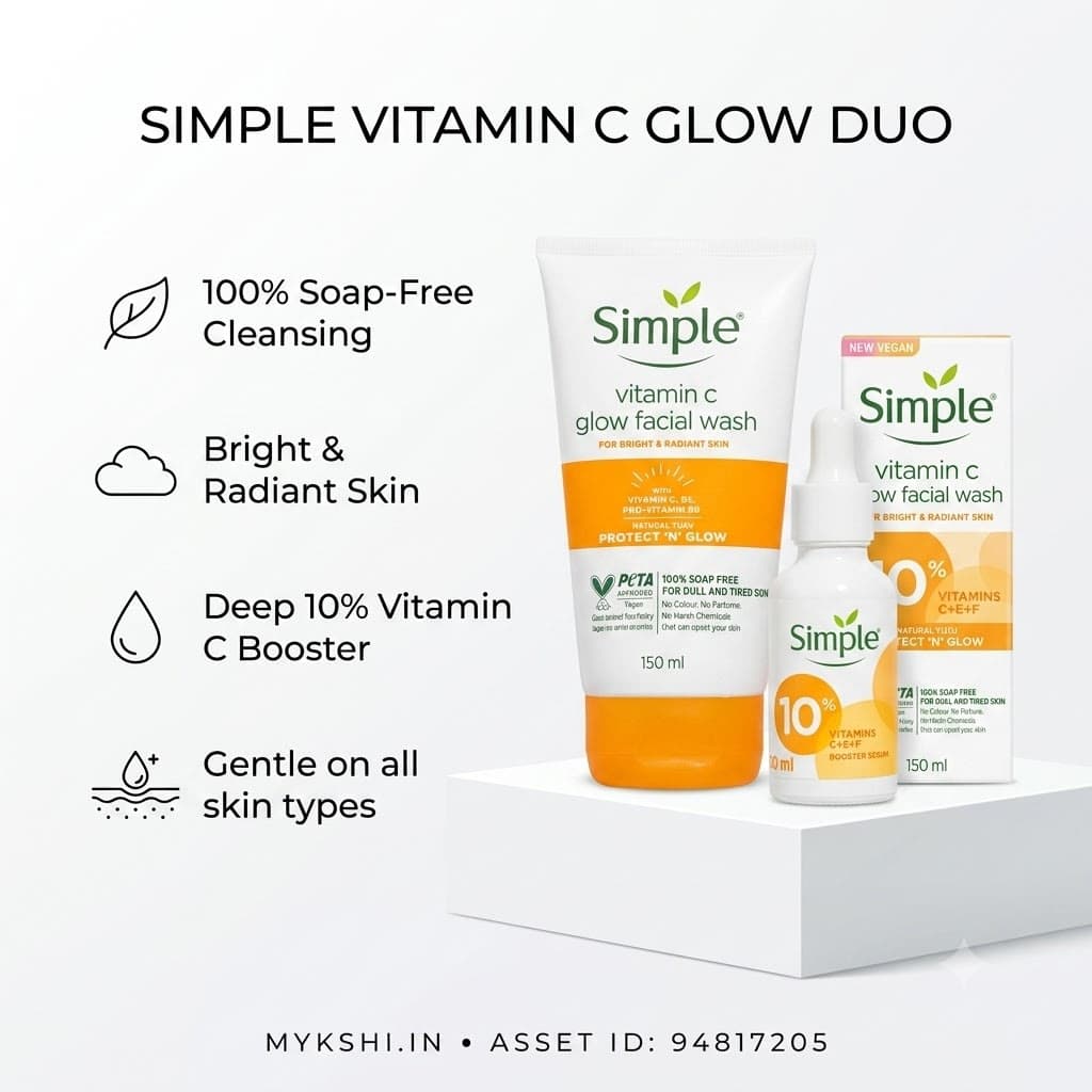 Simple Skin Care Vit C Glow Facial Wash & Booster Serum