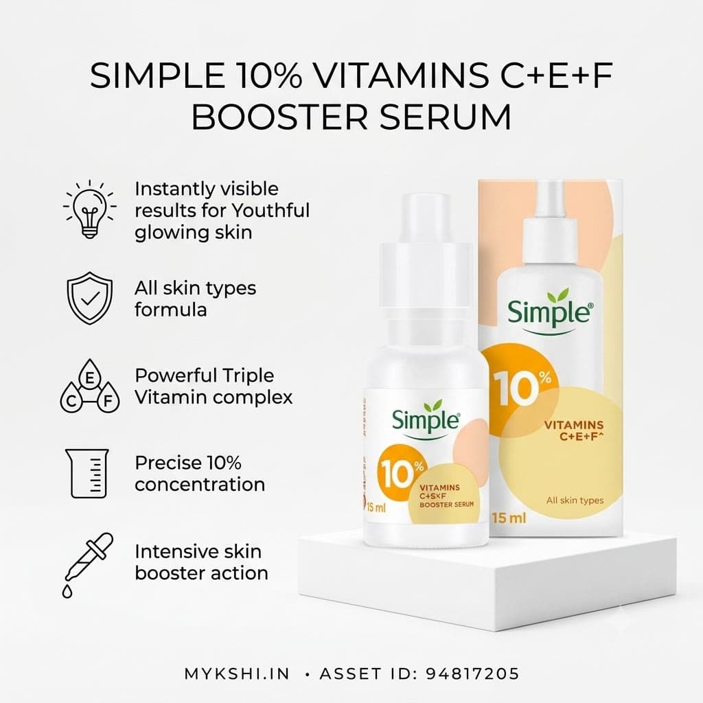 Simple Skin Care 10% Vitamin C+E+F Booster Serum - 15ml
