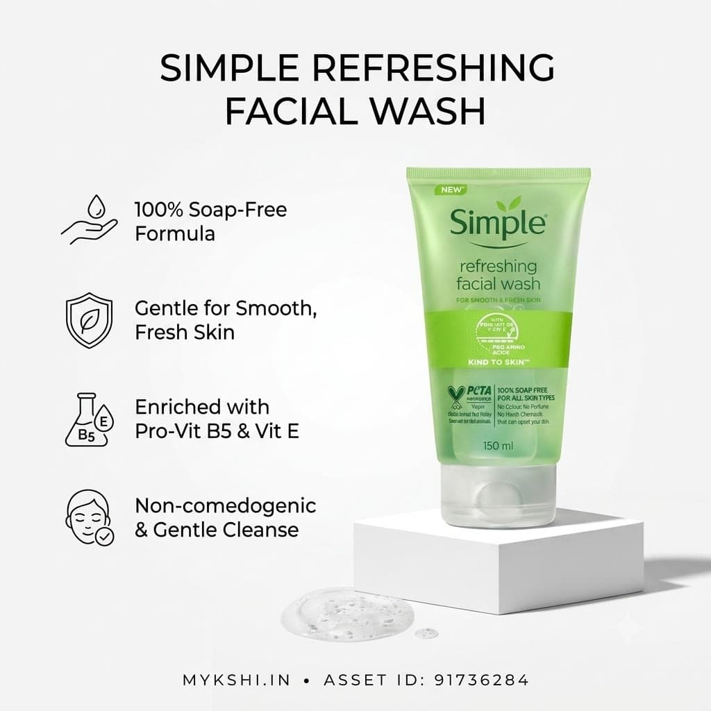 Simple Refreshing Face Wash 150ml (Pack of 2)