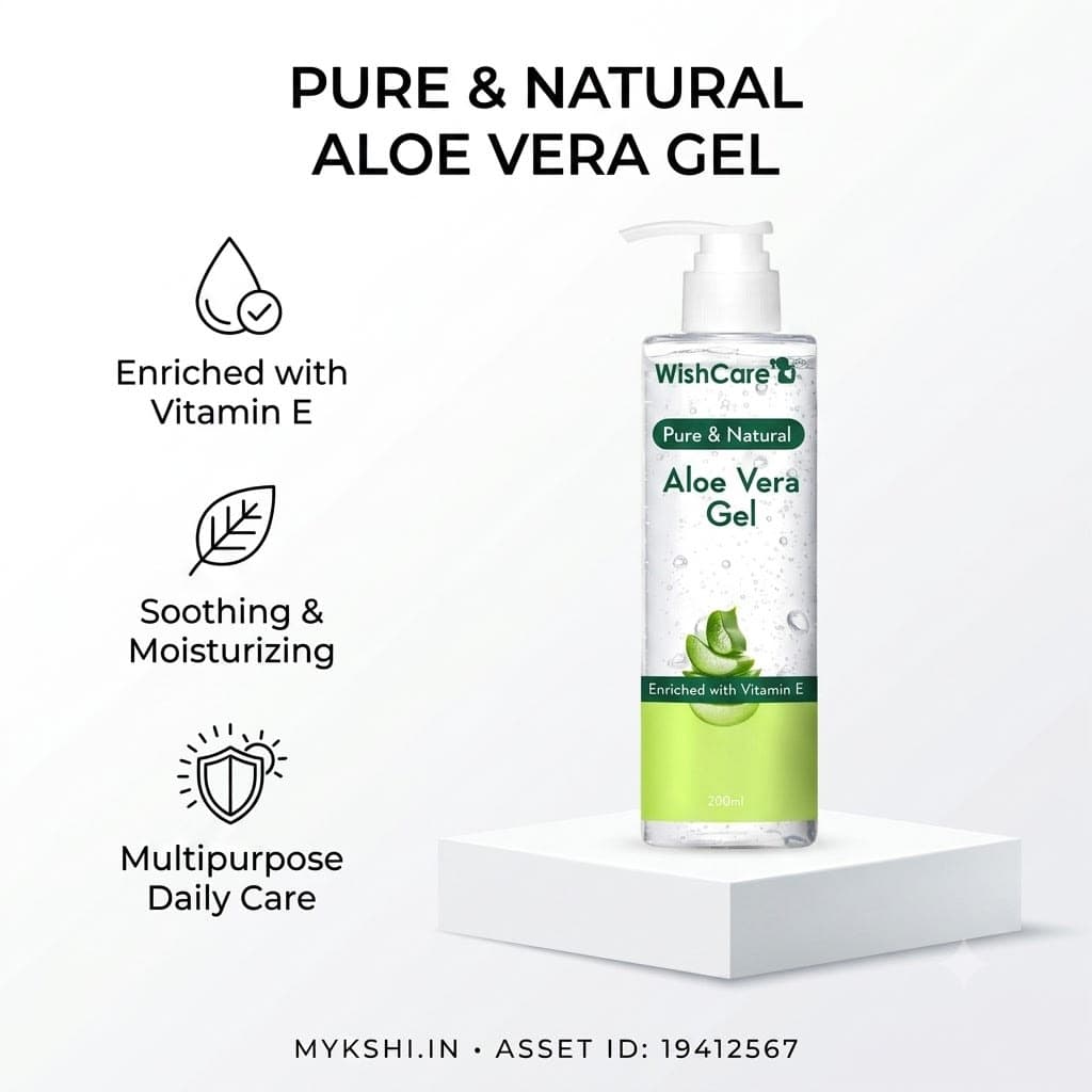 WishCare Pure Aloe Vera Gel with Vitamin E- 200gm