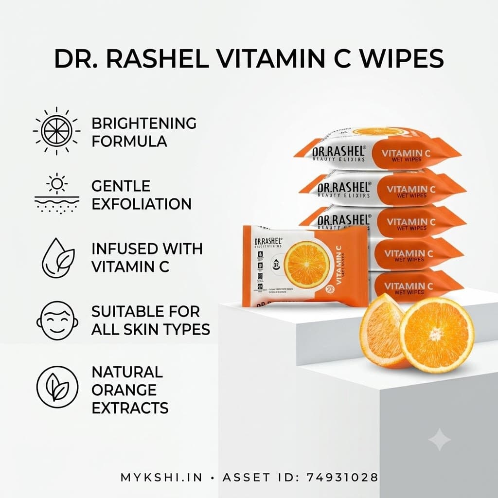 DR. RASHEL Vitamin C Face Wet Wipes Pack of 6