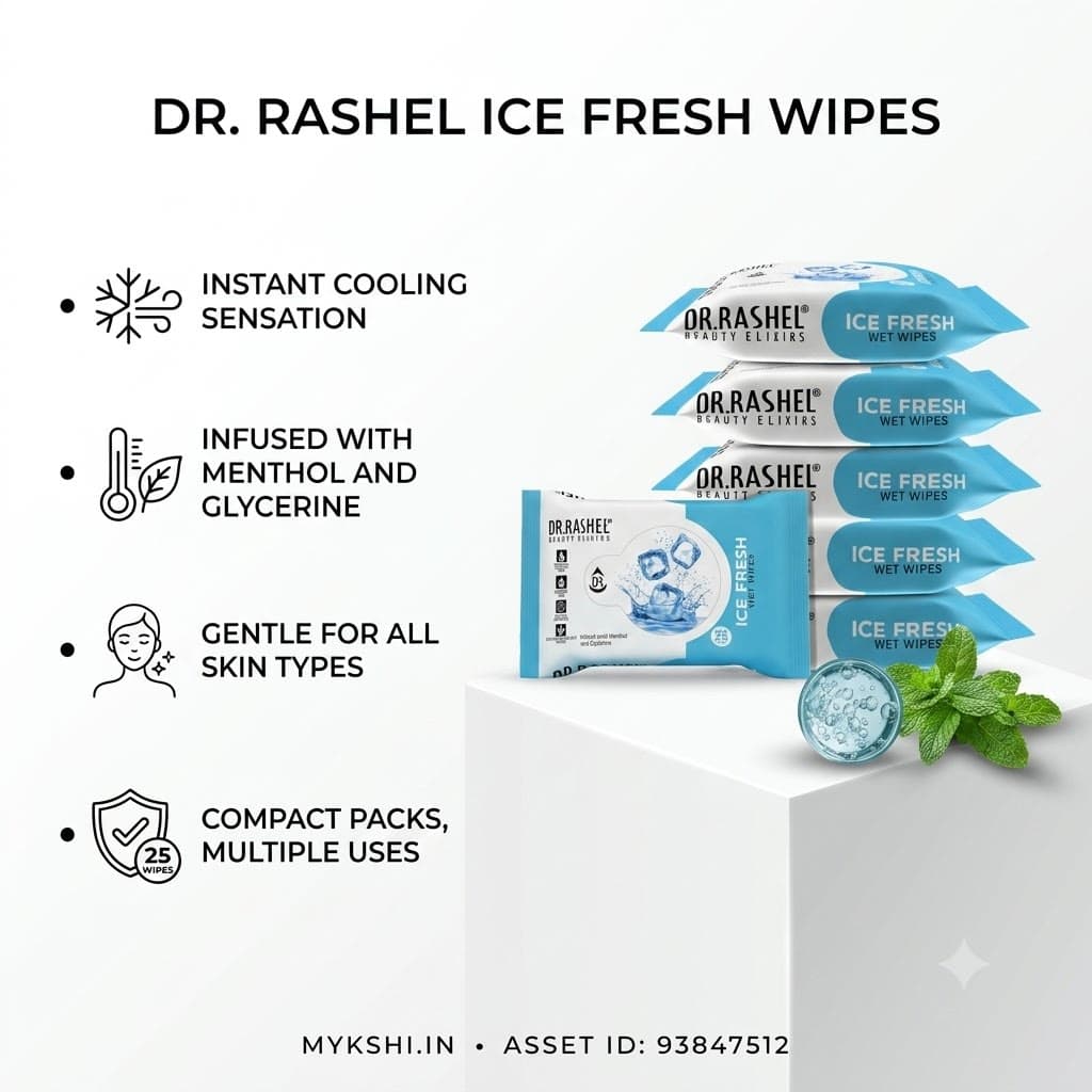 DR. RASHEL Ice Fresh Face Wet Wipes Pack of 6