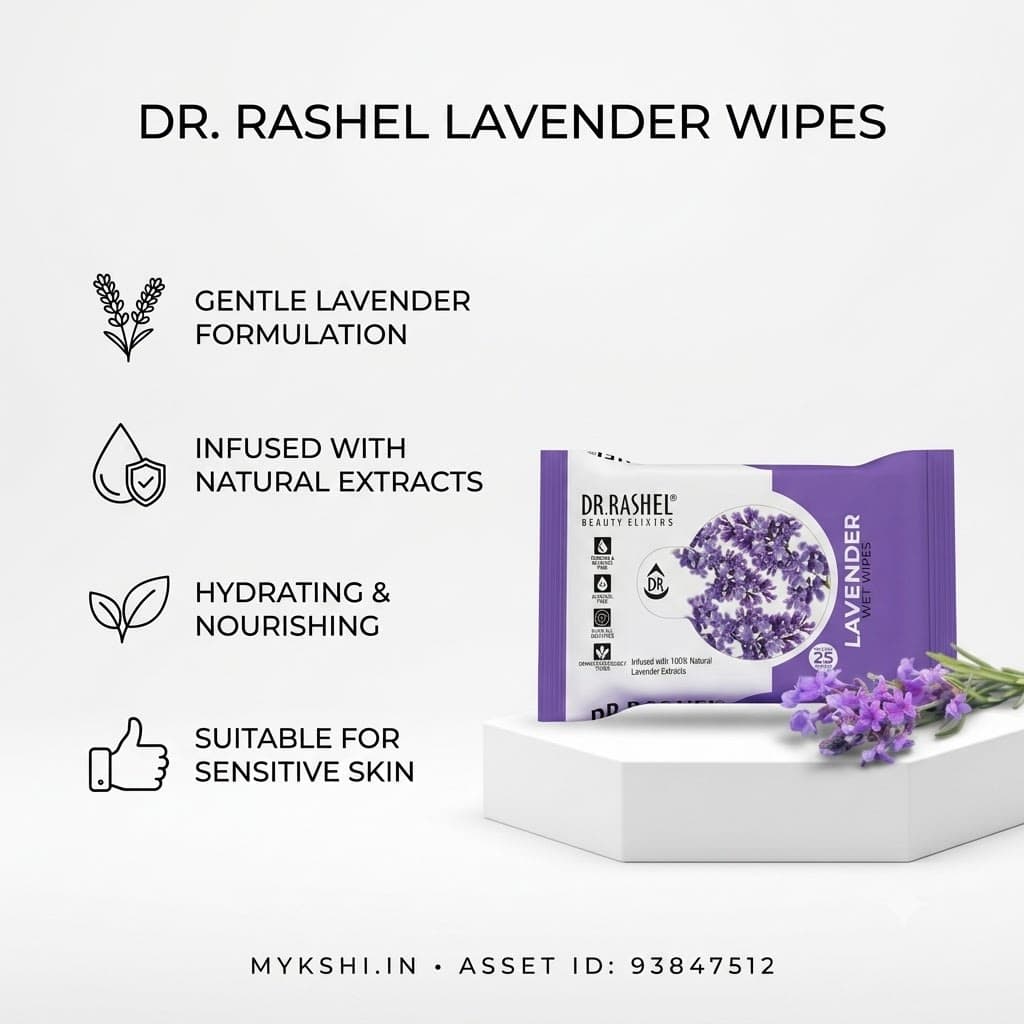 DR. RASHEL Lavender Face Wet Wipes Pack of 6