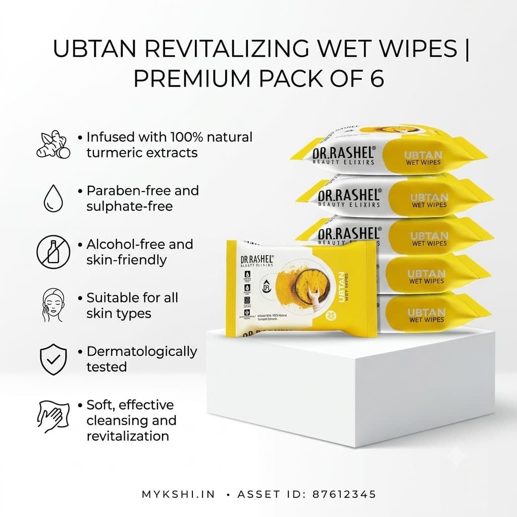 DR. RASHEL Ubtan Face Wet Wipes Pack of 6