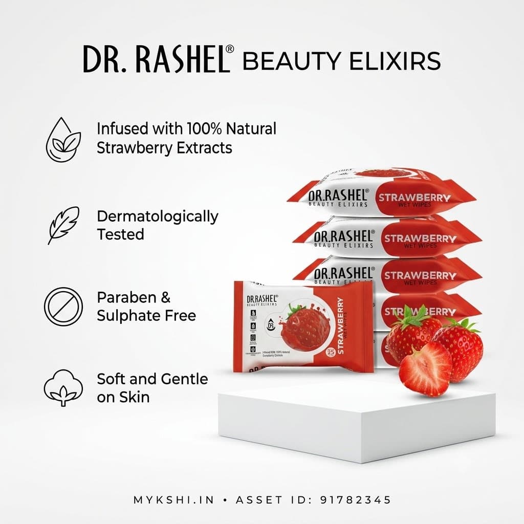 DR. RASHEL Strawberry Face Wet Wipes Pack of 6