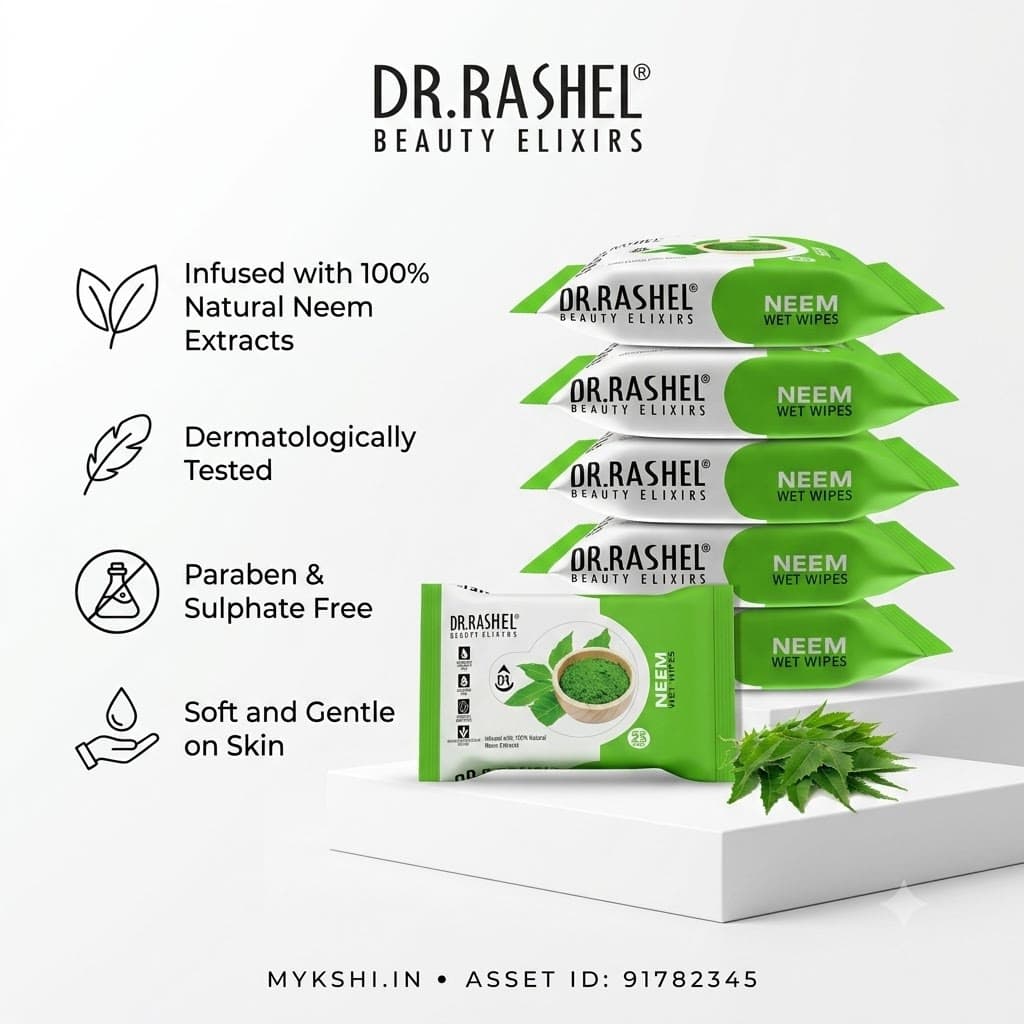 DR. RASHEL Neem Wet Wipes Pack of 6