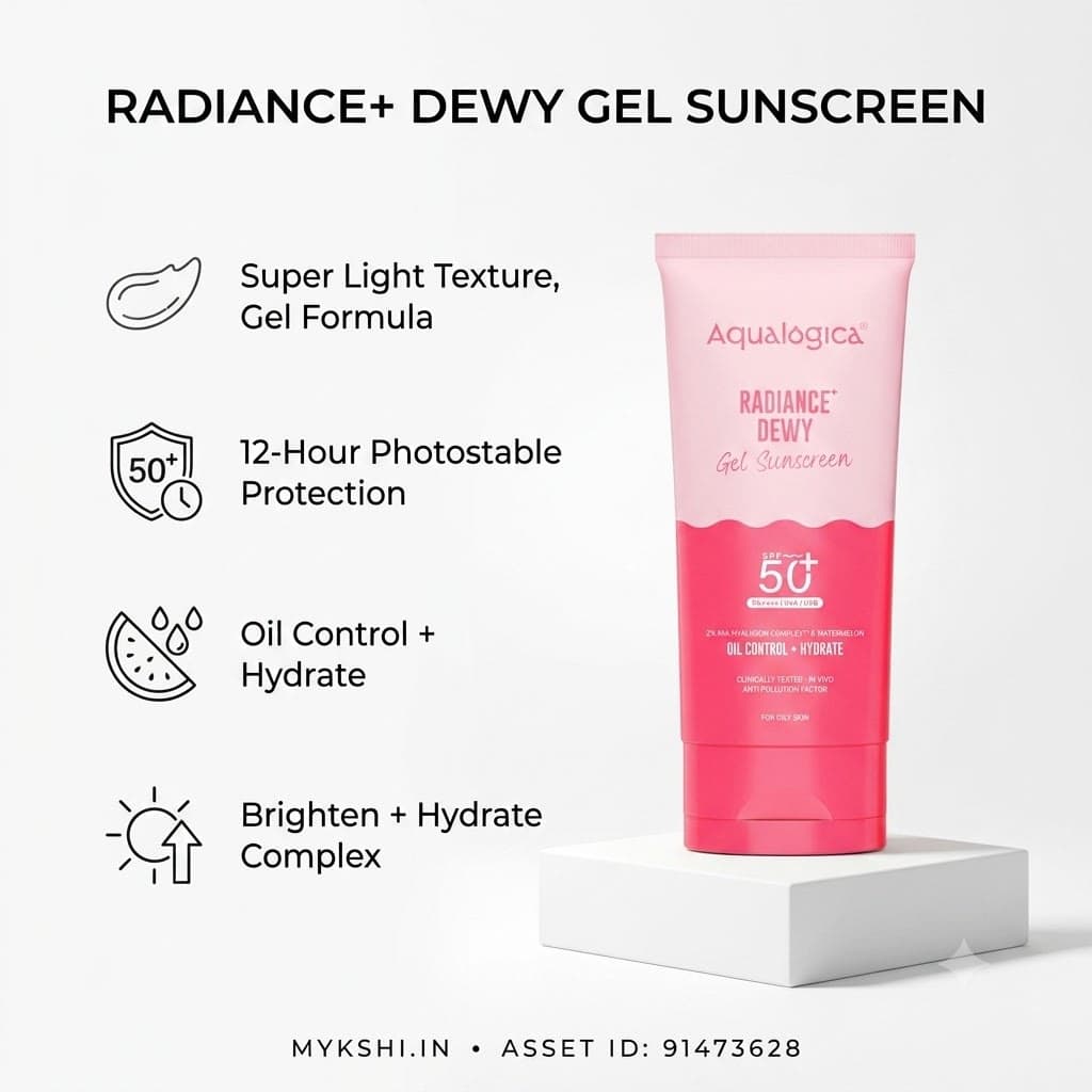 Aqualogica Radiance+ Dewy Sunscreen In-Vivo Tested with Watermelon & Niacinamide with SPF 50 & PA++++ - 80g