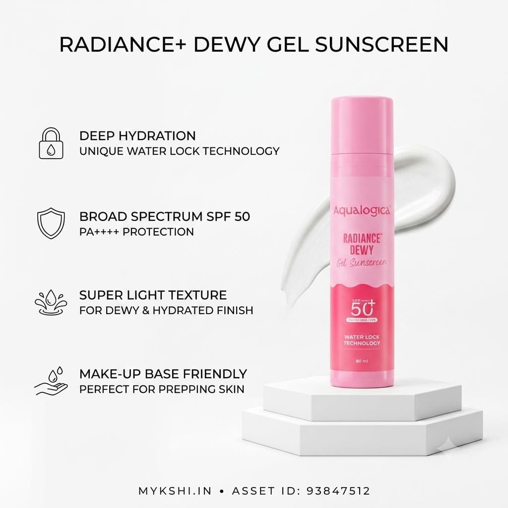 Aqualogica Radiance+ Dewy Sunscreen In-Vivo Tested with Watermelon & Niacinamide with SPF 50 & PA++++ - 50g