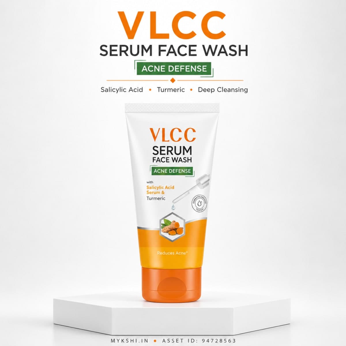 VLCC Acne Defense Serum Face Wash with Salicylic Acid Serum & Turmeric - 100ml