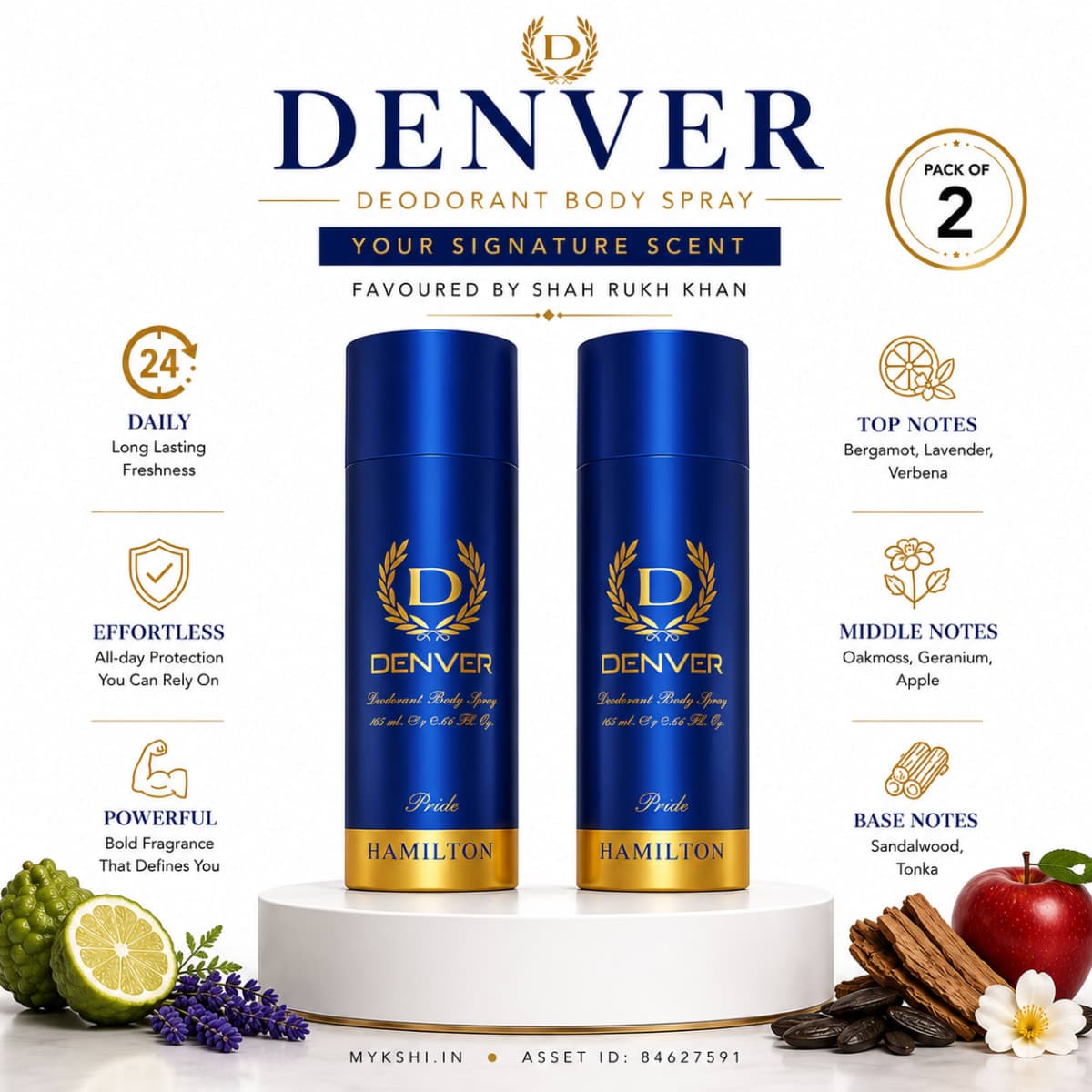 DENVER Pack of 2 Honour Deos - 180/200ml