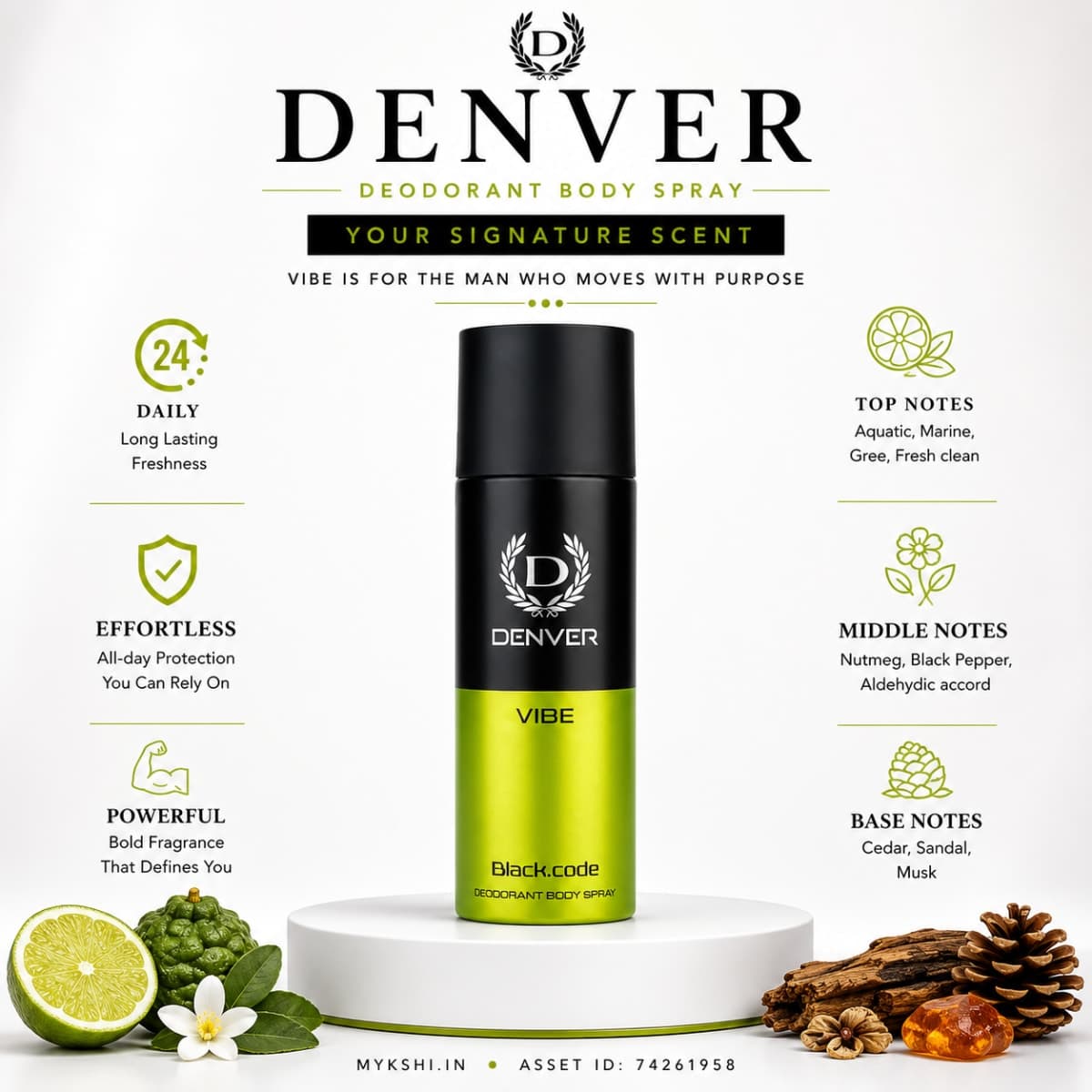 DENVER Black Code Vibe Deo 150ml Deodorant 