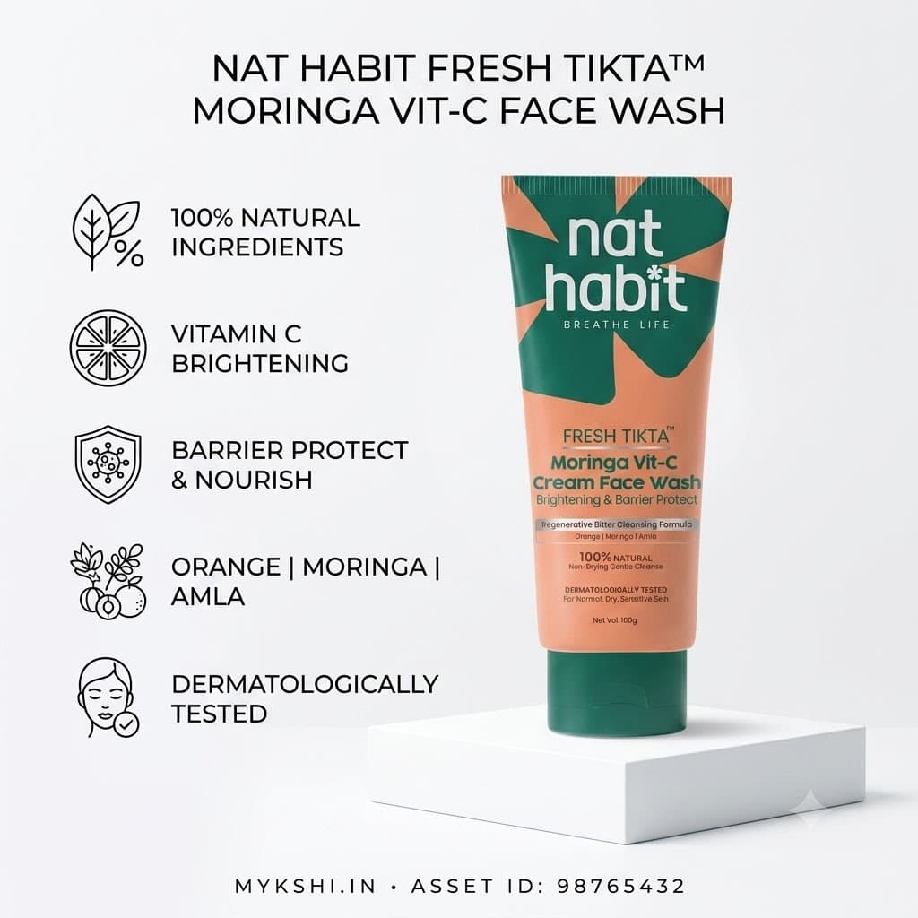 Nathabit Fresh Daily Tikta /Moringa Vit-C Cream Tikta Face Wash
