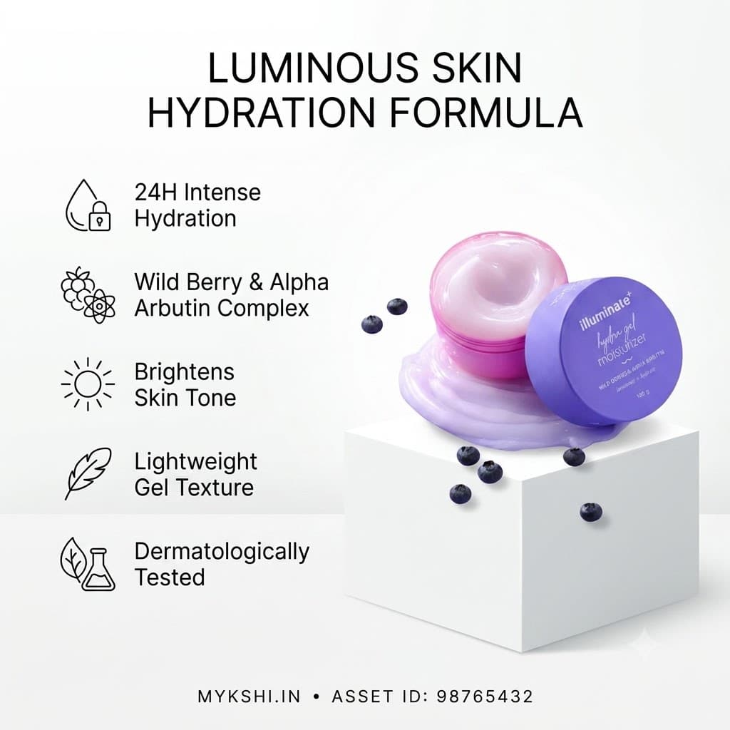 Aqualogica Illuminate + Hydra Gel Moisturizer with Wild Berries & Alpha Arbutin