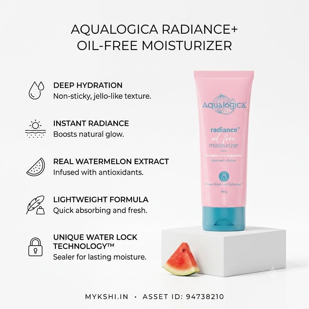 Aqualogica Radiance+ Oil Free Moisturizer with Watermelon & Niacinamide for Radiant Skin 