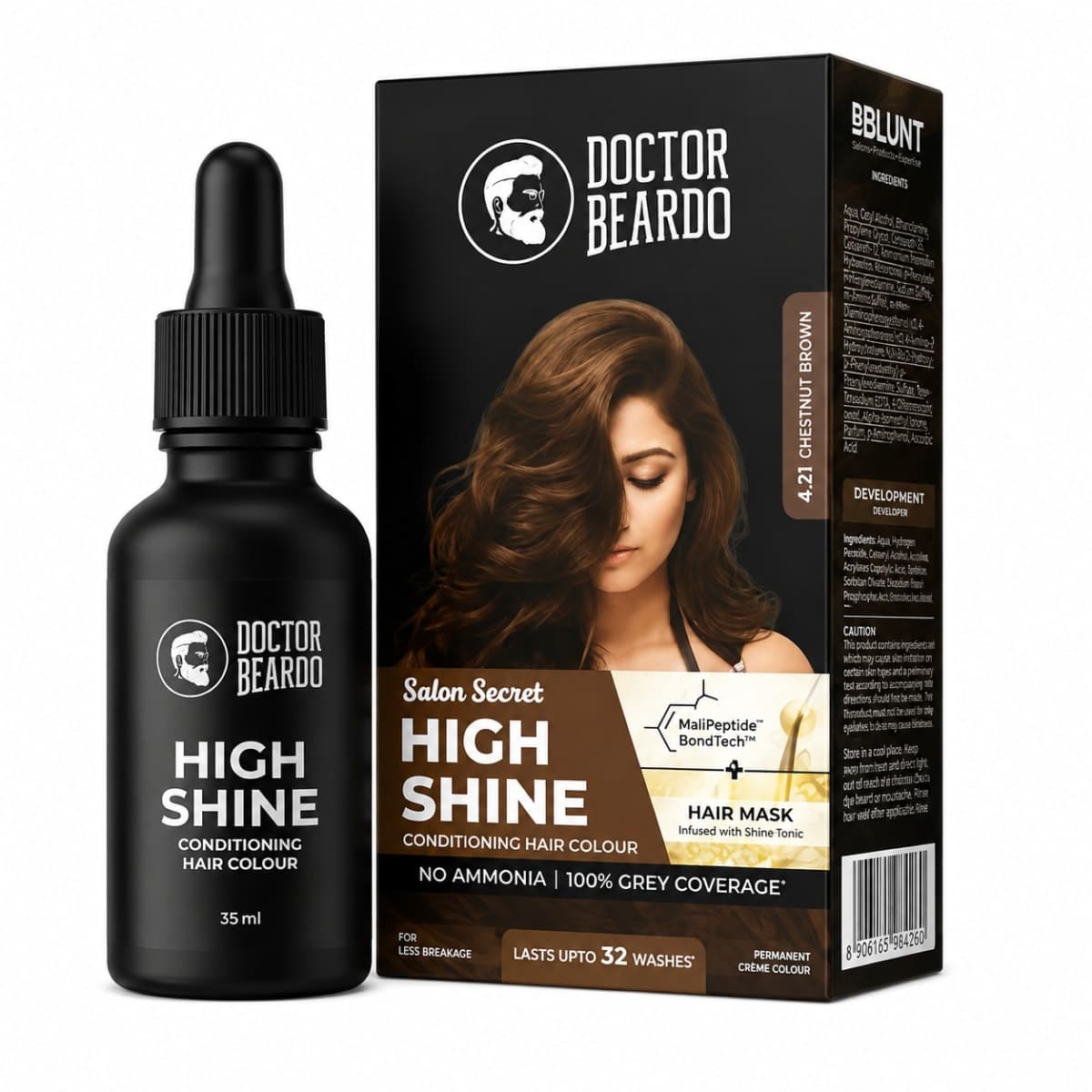 B BLUNT High Shine Conditioning Hair Colour - Coffee Natural Brown (Shade 4.31)