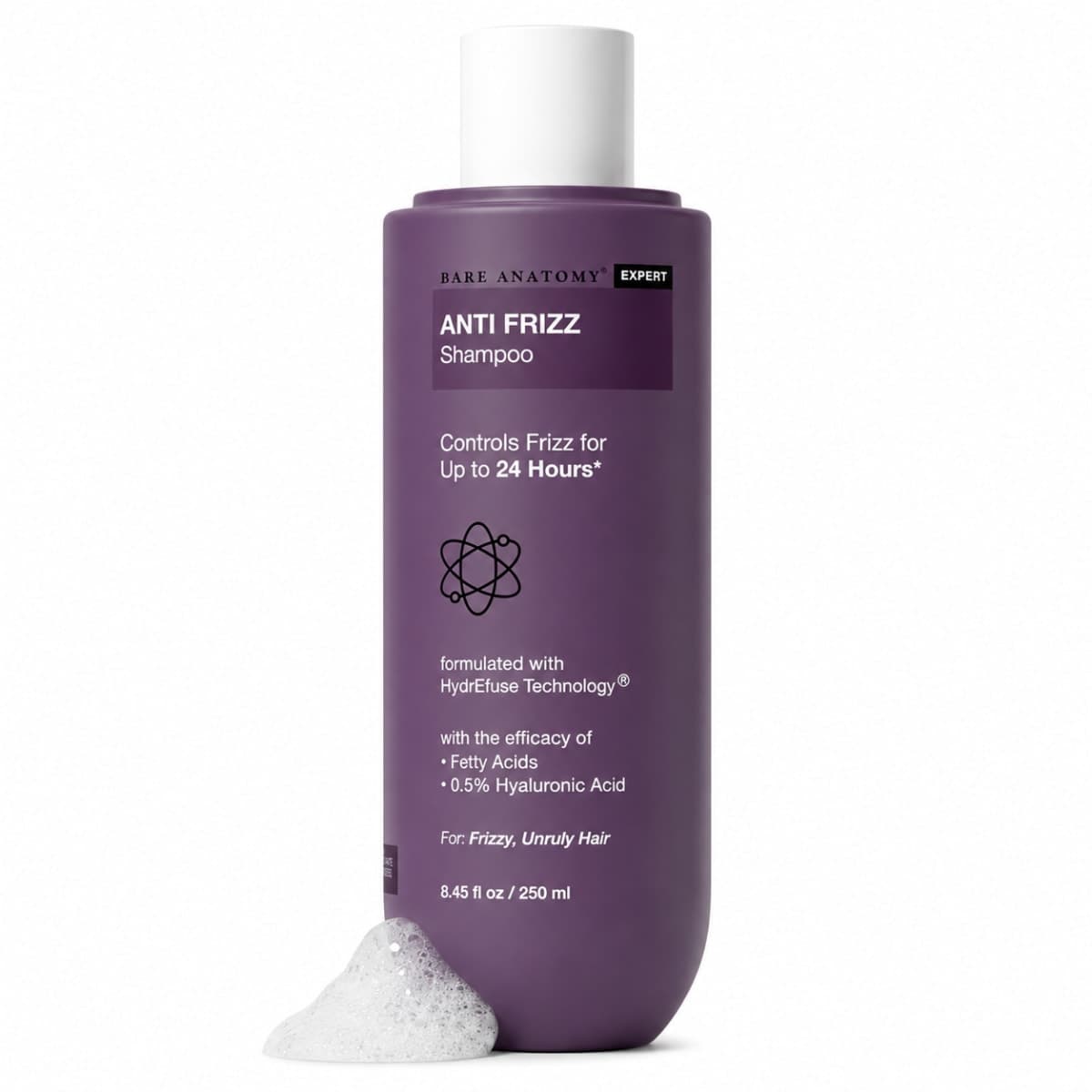 Bare Anatomy Anti-Frizz Shampoo with Rice Protein & Hyaluronic Acid for dry & frizzy hair - 250 ml