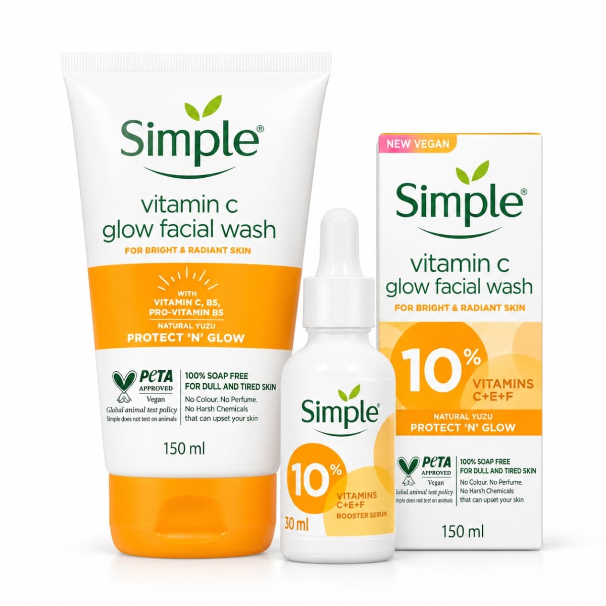 Simple Skin Care Vit C Glow Facial Wash & Booster Serum