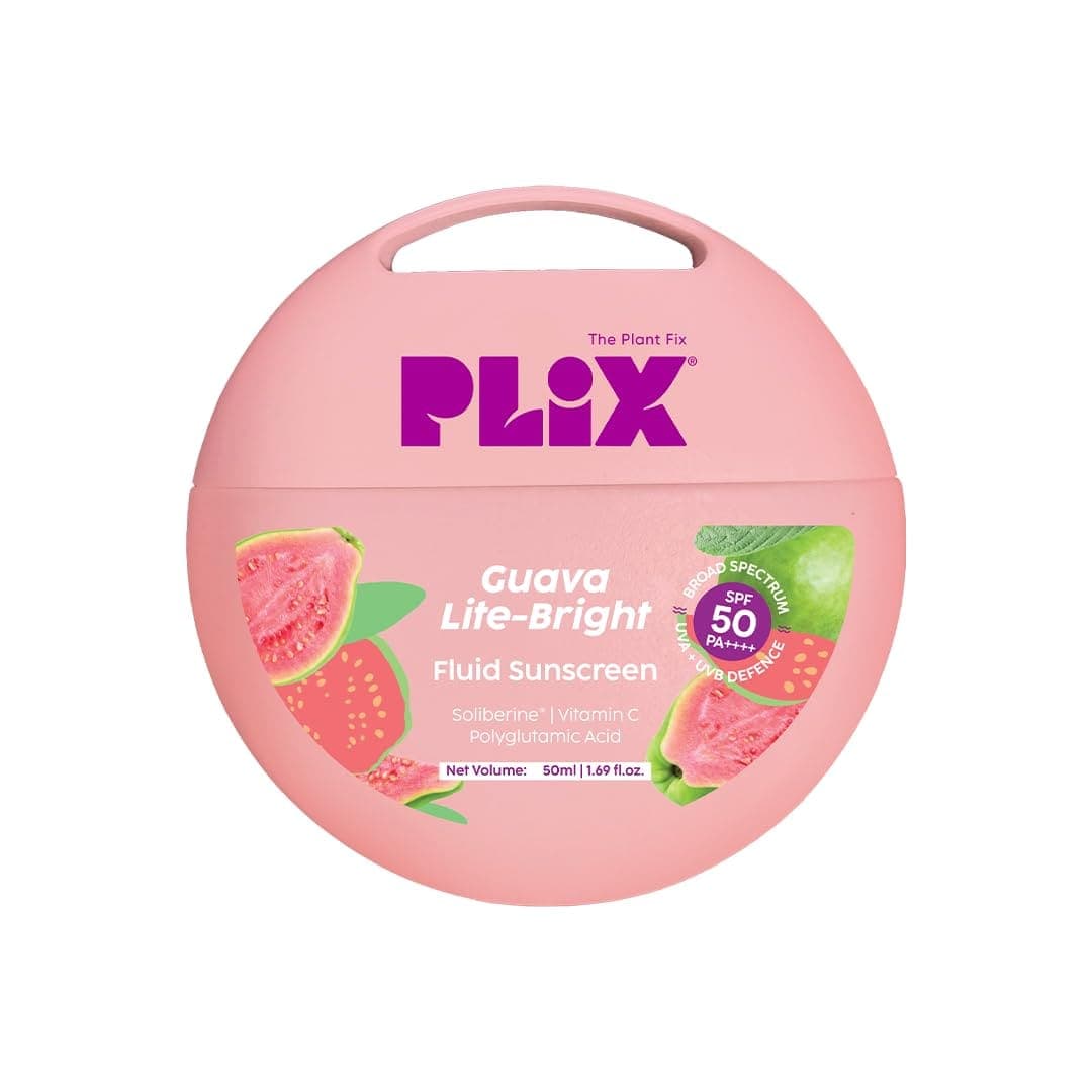 PLiX Guava Glow Fluid Sunscreen Weightless SPF for Glowing Skin